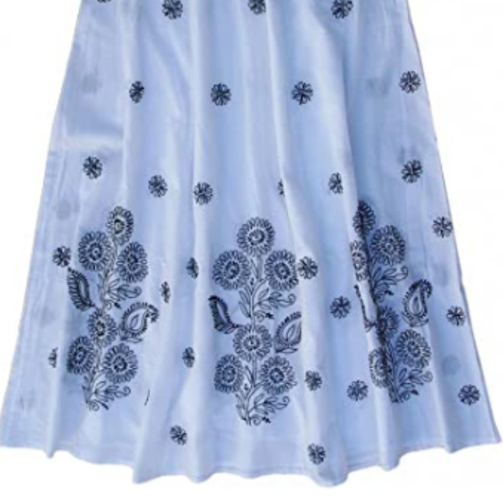 Pure Cotton Hand Embroidered Long Skirt